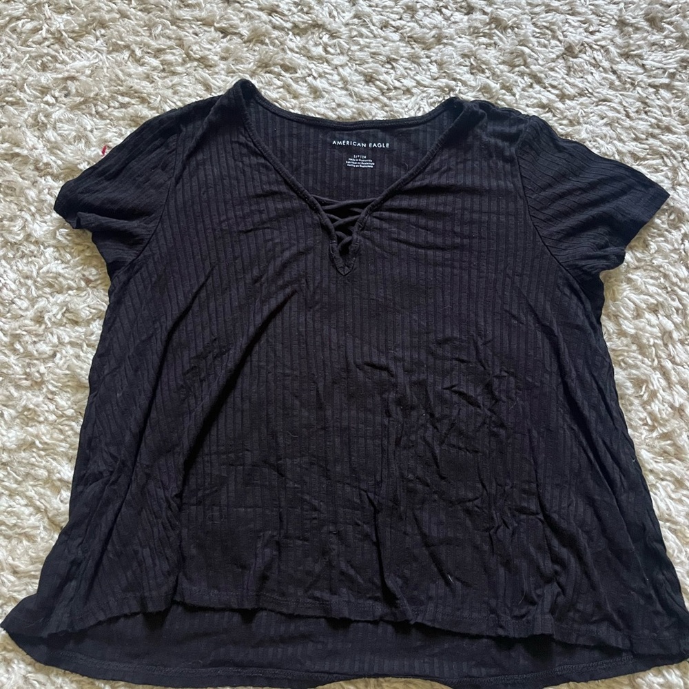 American Eagle Outfitters Black Short Sleeve Tee